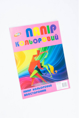 Папір кольоровий, А4, 9 аркушів, 80 г/м2, двосторонній